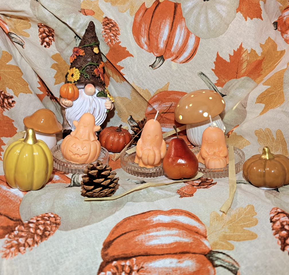 Trio de Bougies Fantômes d'Halloween